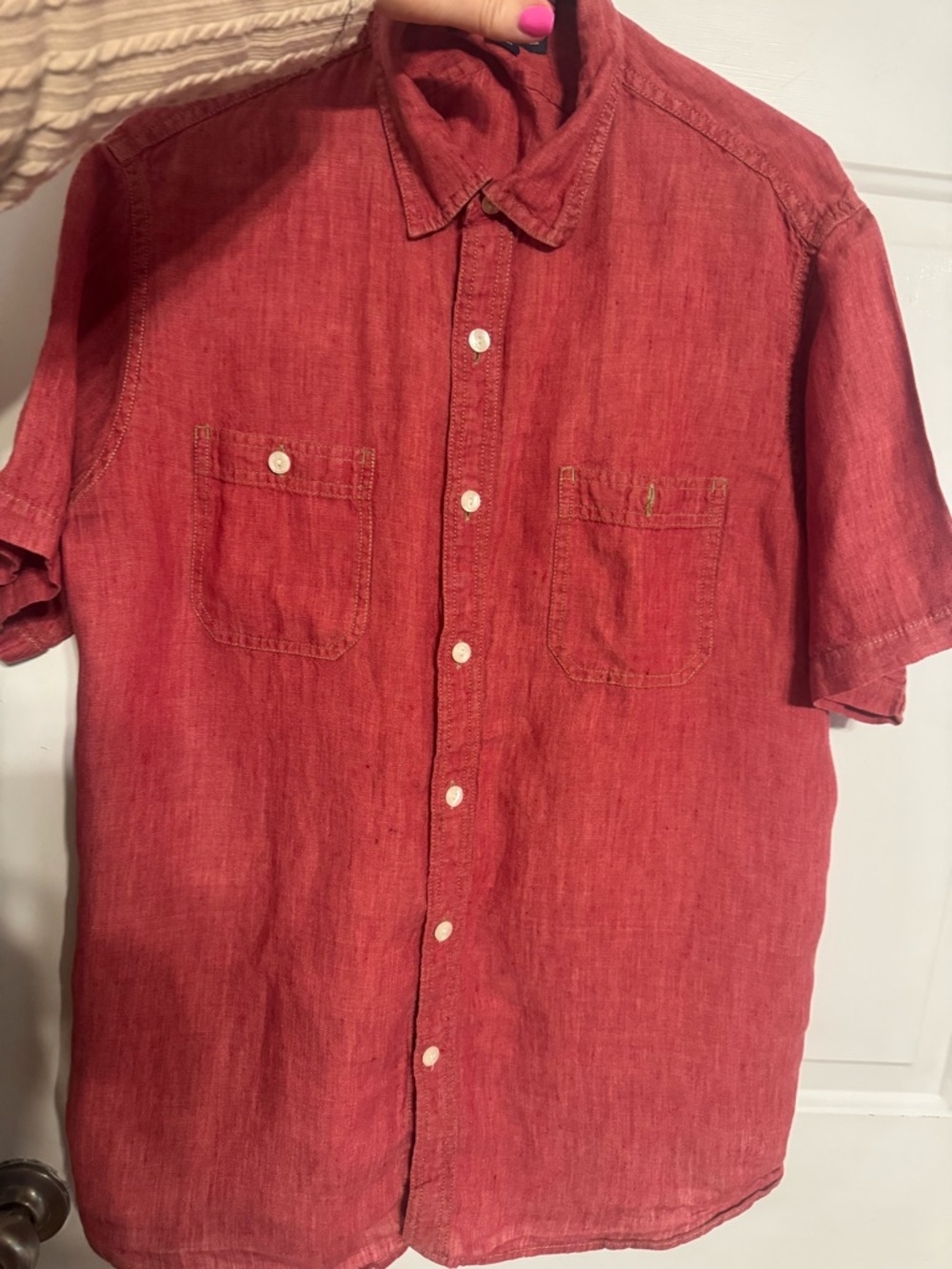 Daniel Cremieux Casual Short-Sleeve Button-Down in Red